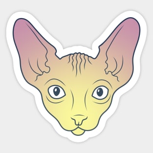 Yellow Sphynx Cat Sticker